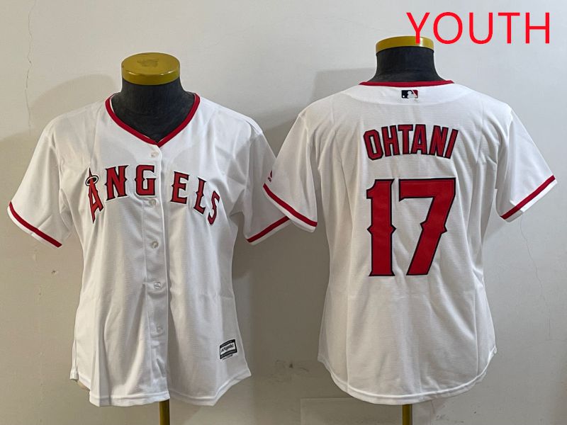 Youth Los Angeles Angels #17 Ohtani White Game 2025 Nike MLB Jersey style 5->youth mlb jersey->Youth Jersey